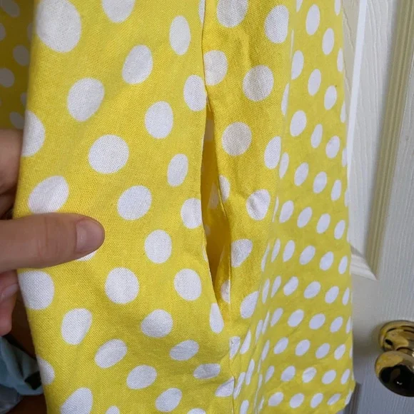 Lisa Marie Fernandez Yellow and White Polka Dot Top (XXL) - Picture 5 of 14